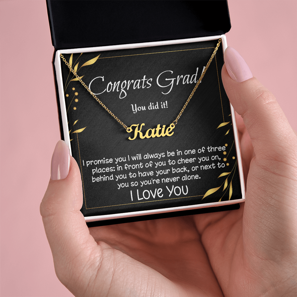 Personalized custom name necklace for high school, college, etc. graduate