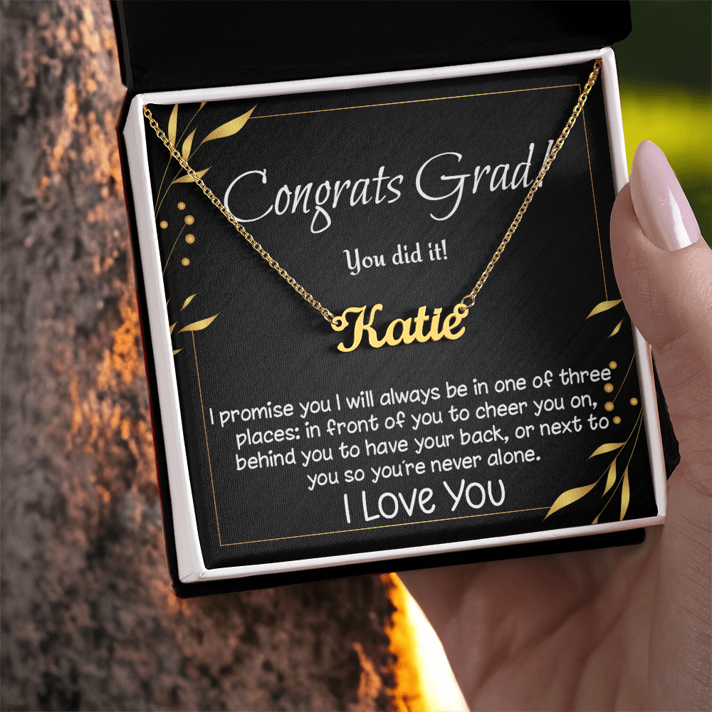 Personalized custom name necklace for high school, college, etc. graduate