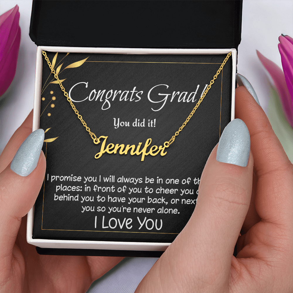 Personalized custom name necklace for high school, college, etc. graduate