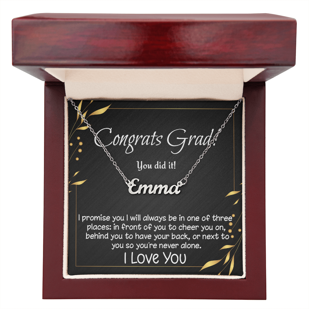 Personalized custom name necklace for high school, college, etc. graduate