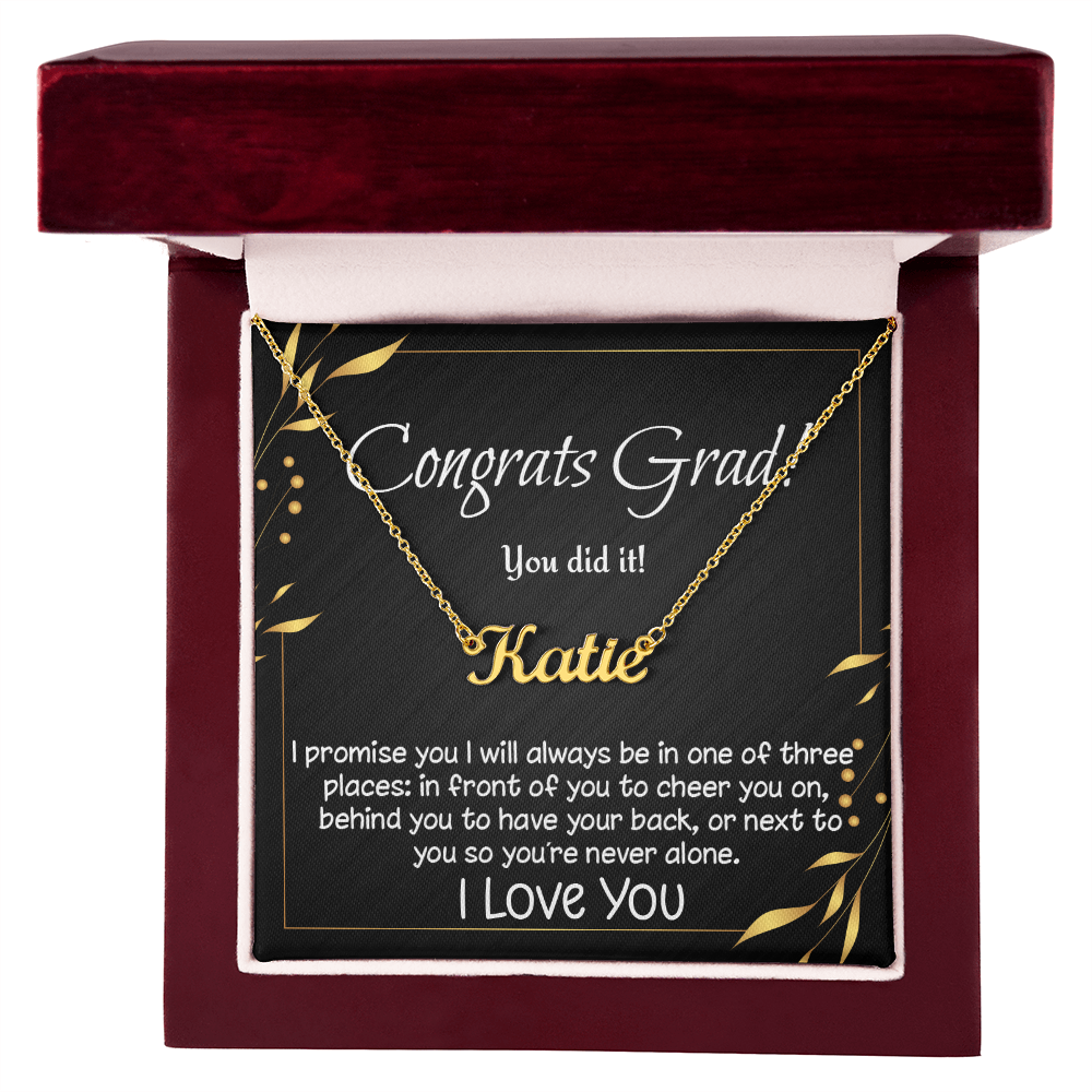 Personalized custom name necklace for high school, college, etc. graduate