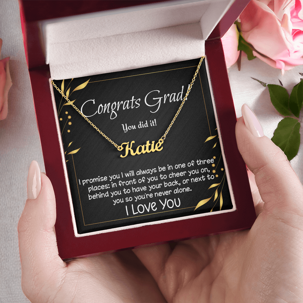 Personalized custom name necklace for high school, college, etc. graduate