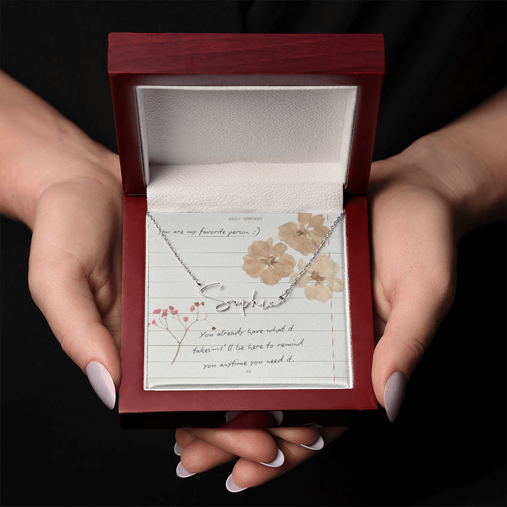 Custom Script necklace You are my Favorite Person Inspirational Card for Best Friend