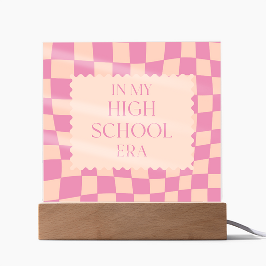 In my High School Era pink and tangerine retro decoration for classroom, desk, bedroom, etc.