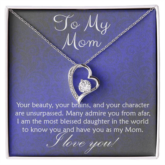 From Daughter to Mom... Forever Heart necklace