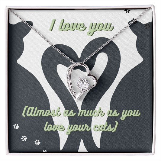 Cute Green Cat Lover Card | I Love My Cats Necklace for Pet Owners | Great Gift for Cat Lovers | Animal Lover Apparel