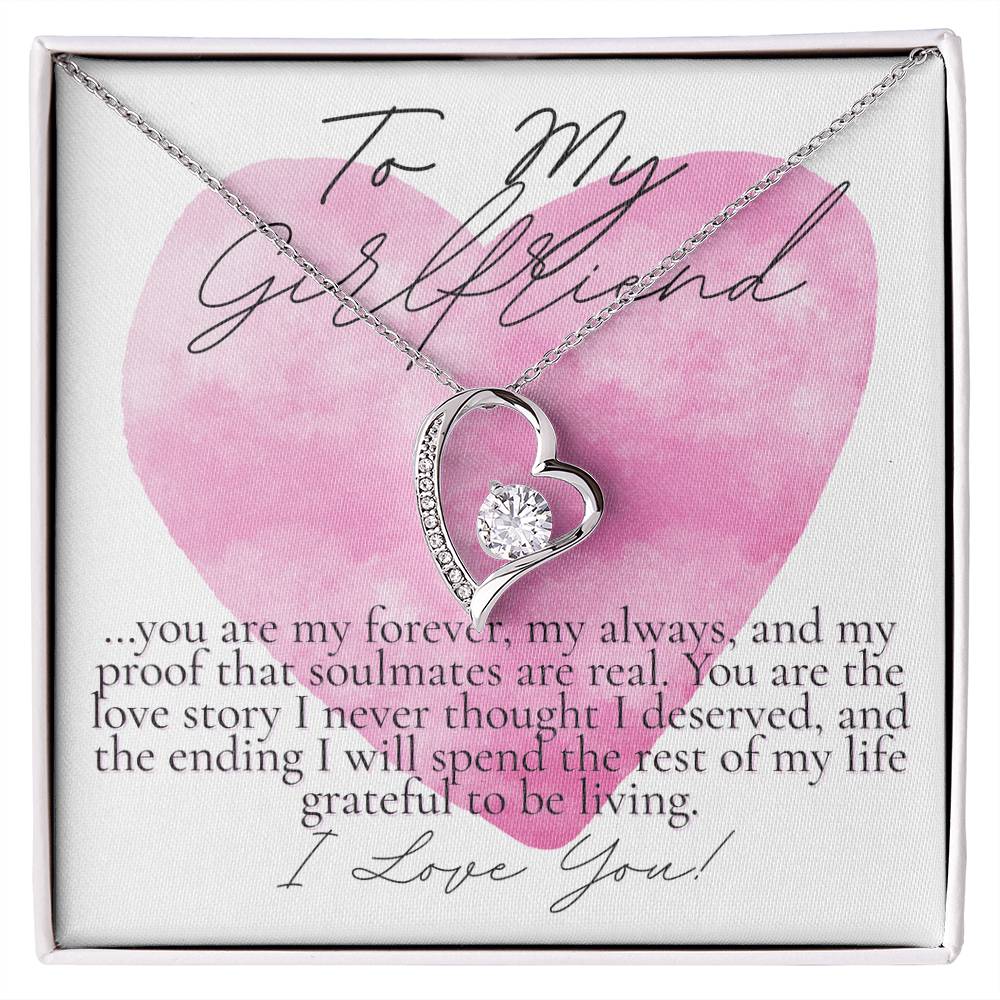To My Girlfriend: you are my forever (watercolor heart design)