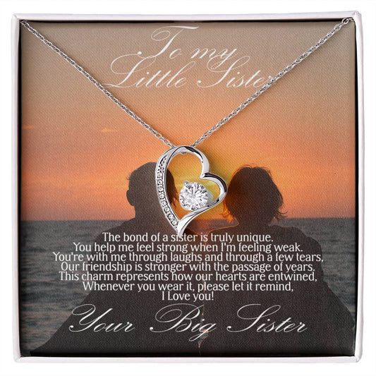 To Little Sister forever love necklace