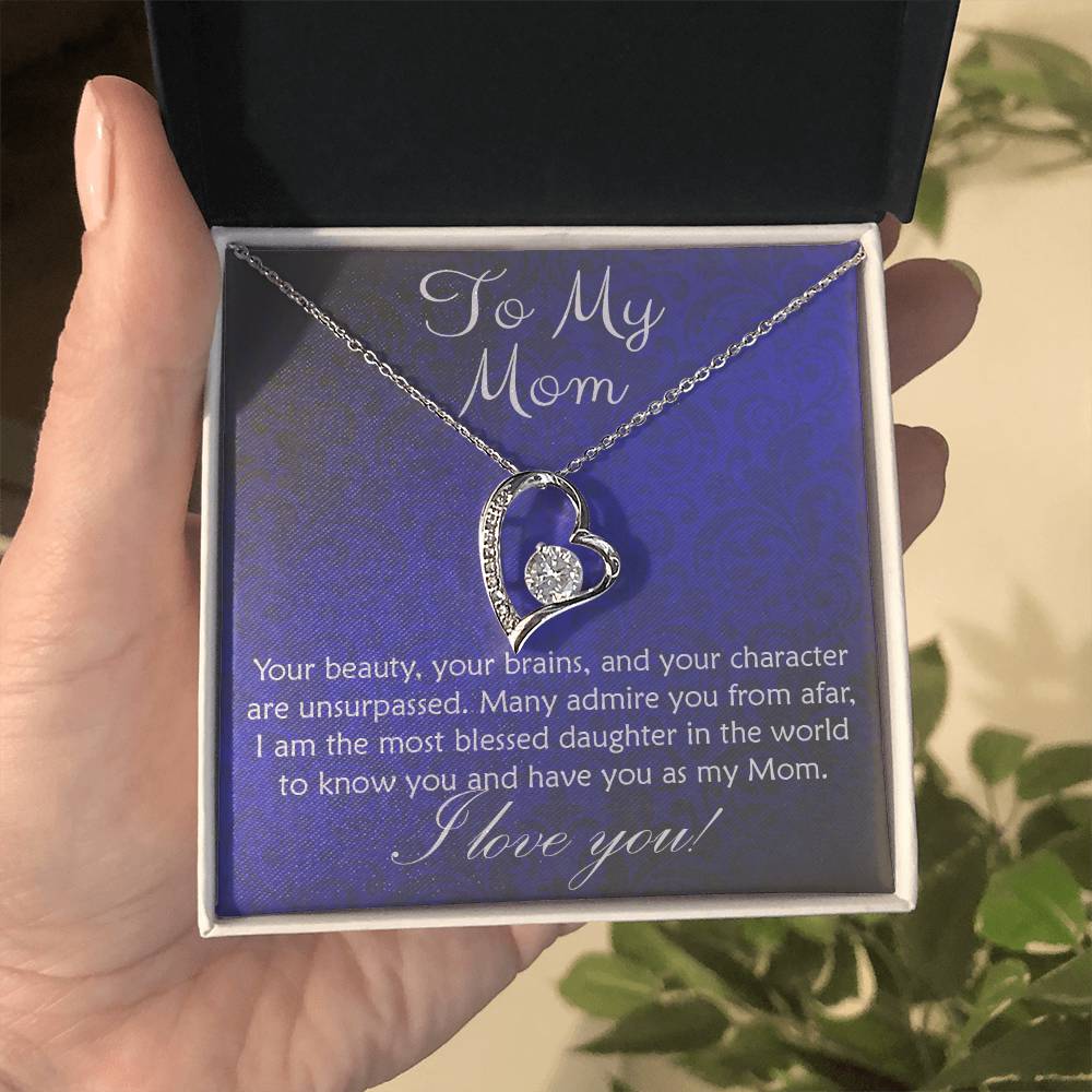 From Daughter to Mom... Forever Heart necklace