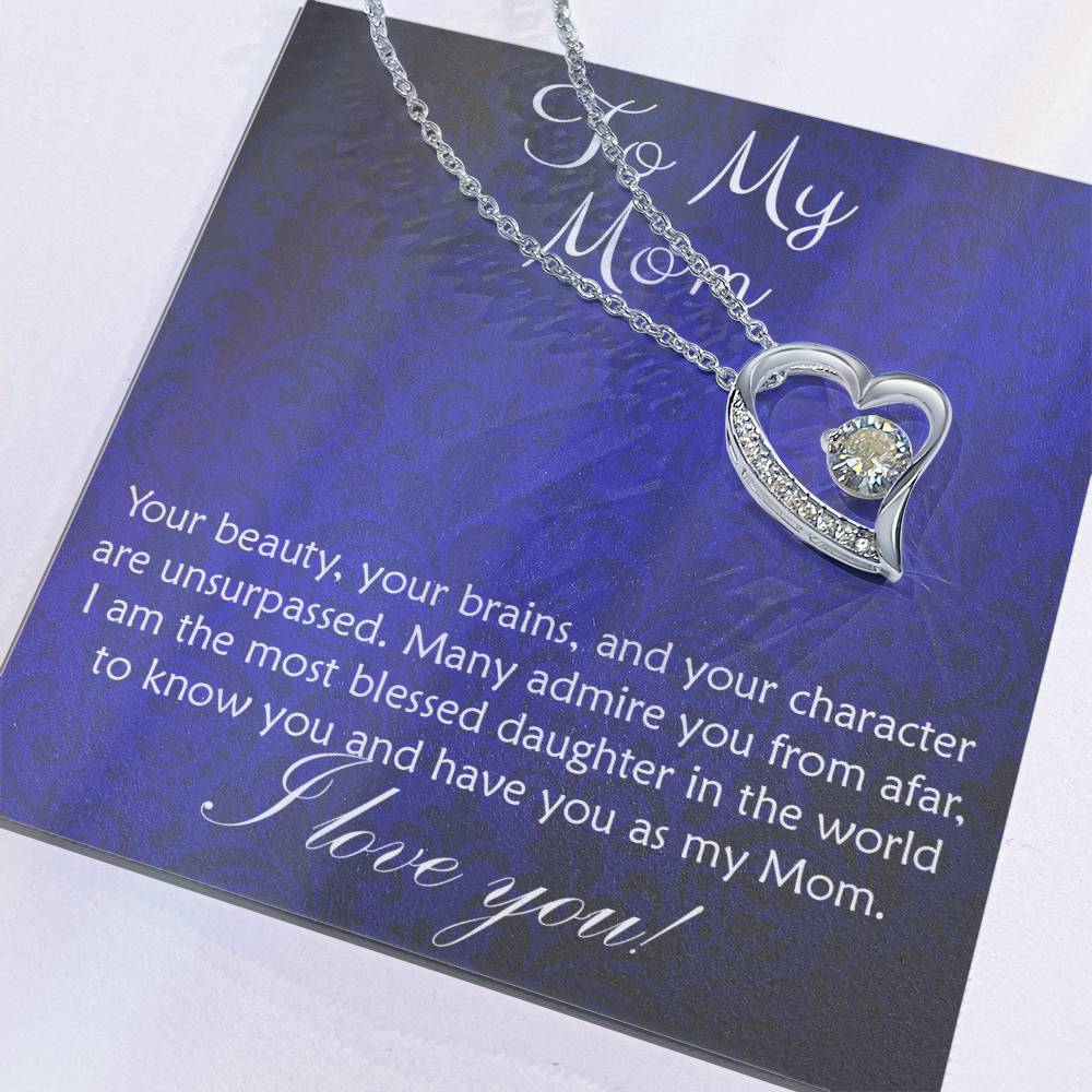 From Daughter to Mom... Forever Heart necklace