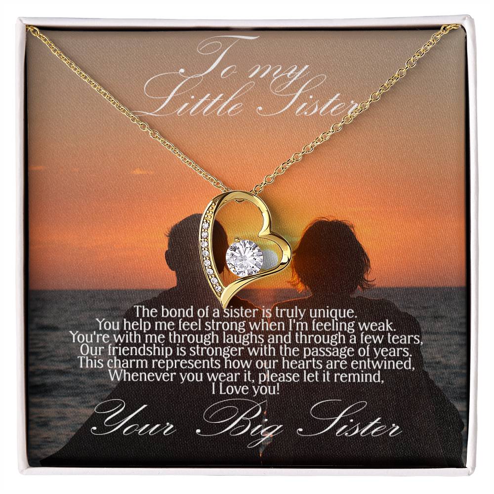 To Little Sister forever love necklace