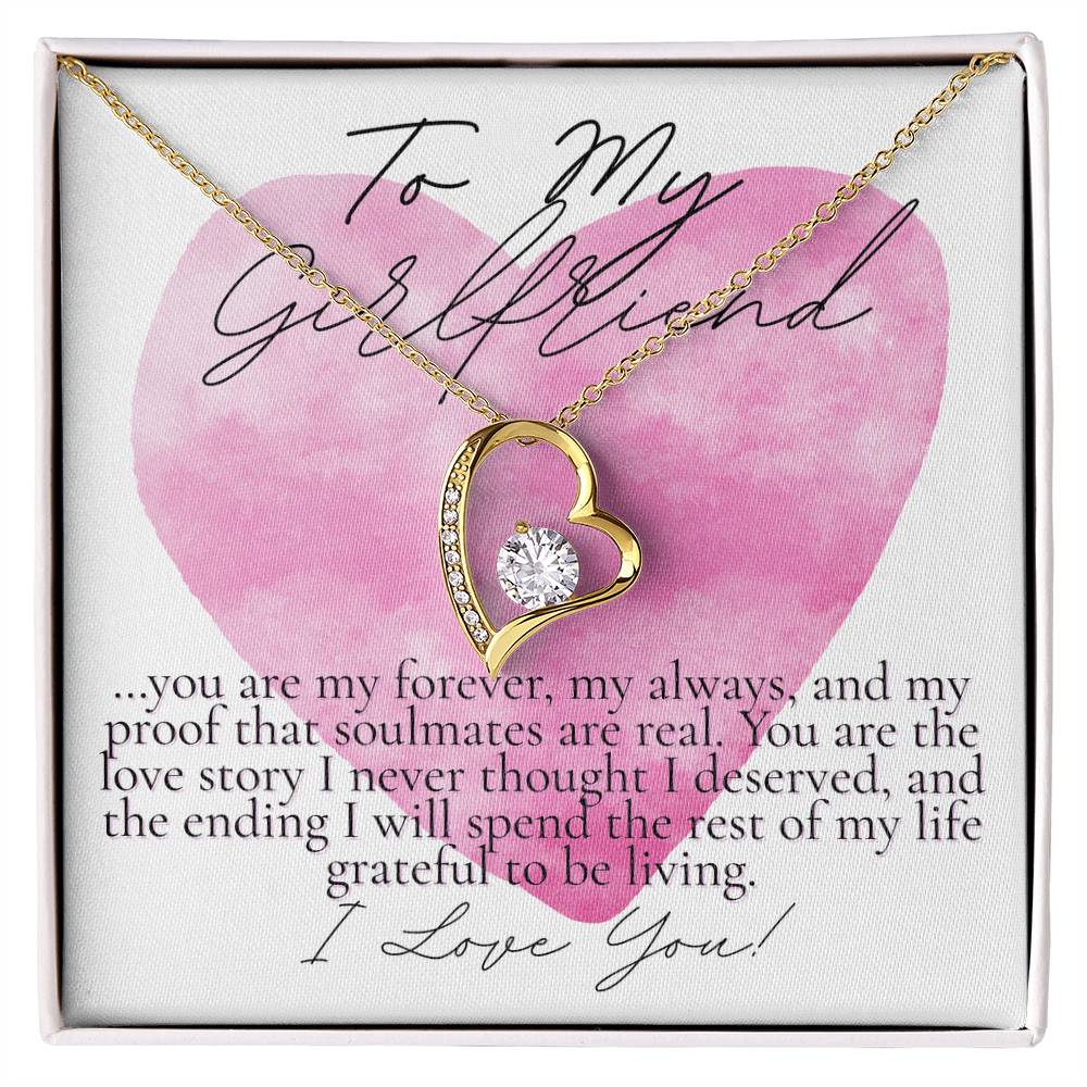 To My Girlfriend: you are my forever (watercolor heart design)