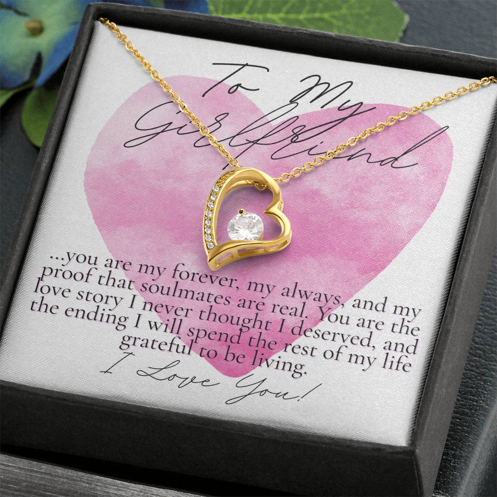 To My Girlfriend: you are my forever (watercolor heart design)