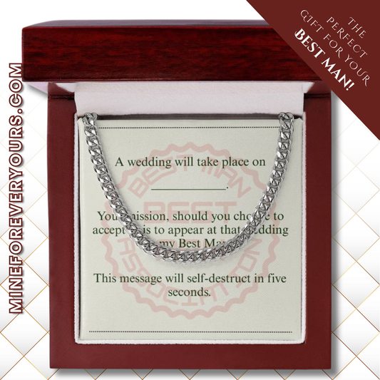 Best Man gift spy themed card Chain