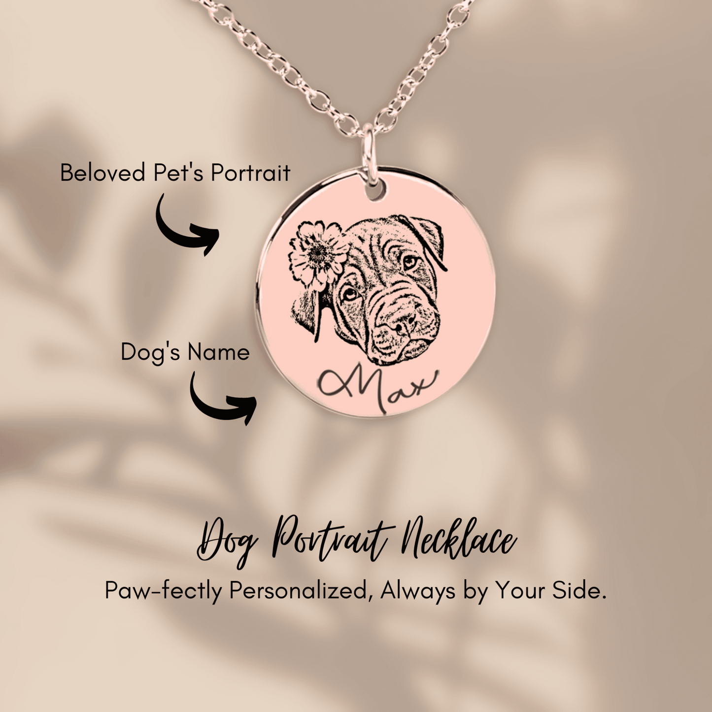 For the One that Left Paw Prints on My Heart | Animal Portrait Necklace