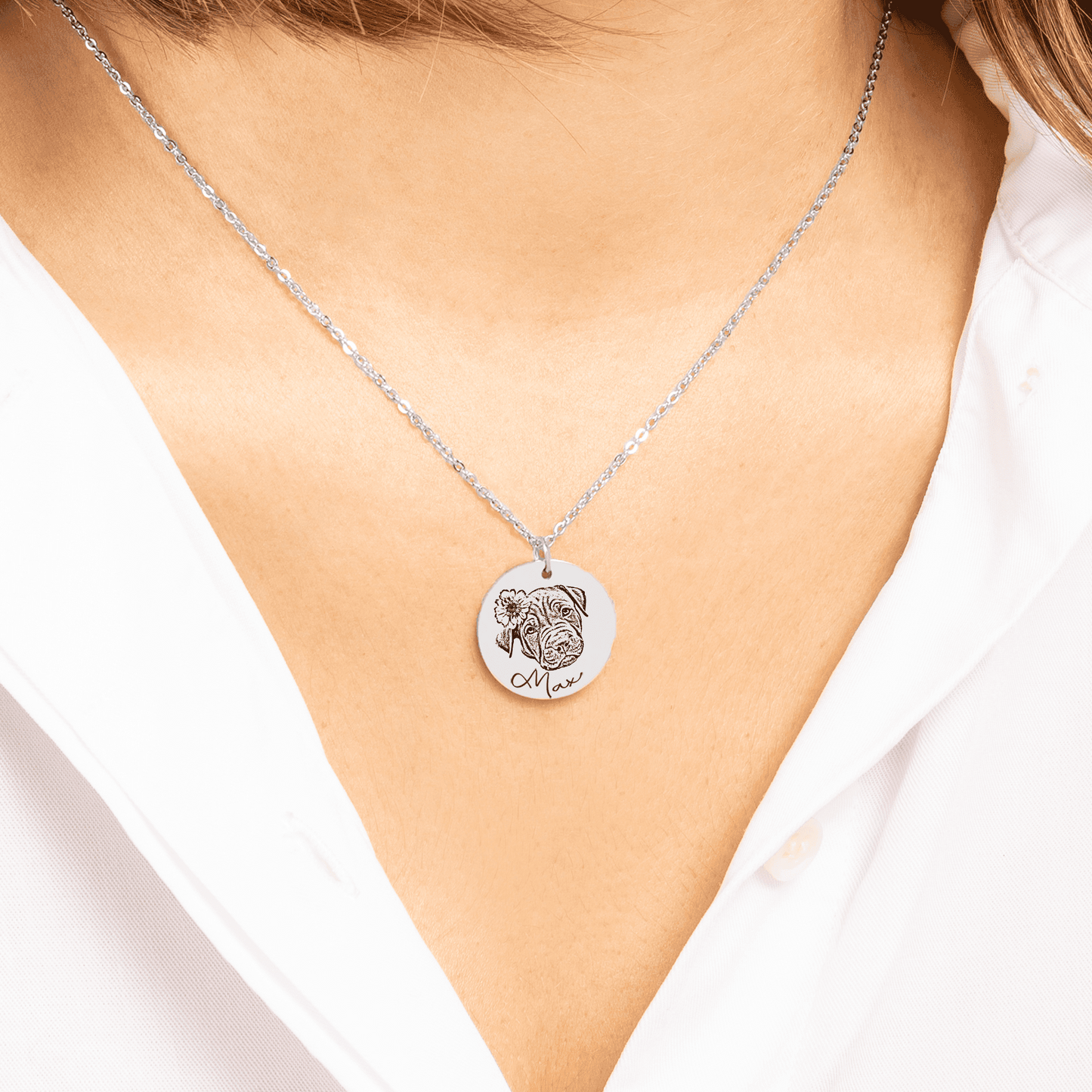 For the One that Left Paw Prints on My Heart | Animal Portrait Necklace