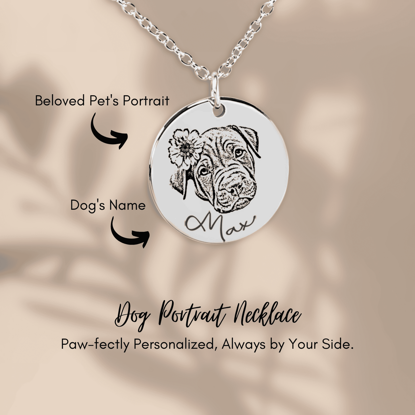 For the One that Left Paw Prints on My Heart | Animal Portrait Necklace