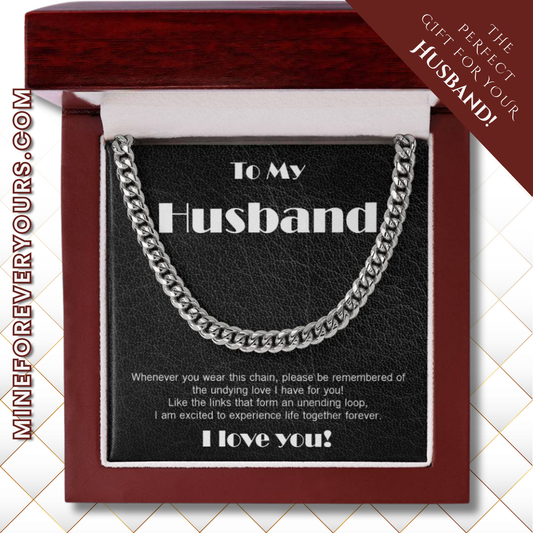 Amazing Cuban Link necklace, black leather theme