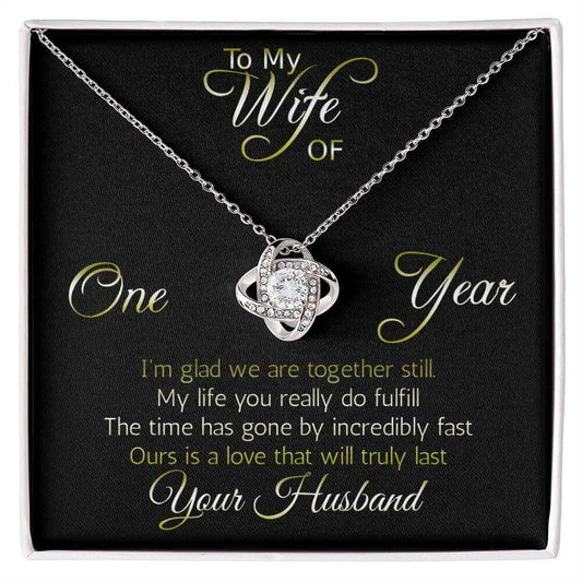 One year anniversary necklace pendant, Love Knot... Love that will truly last