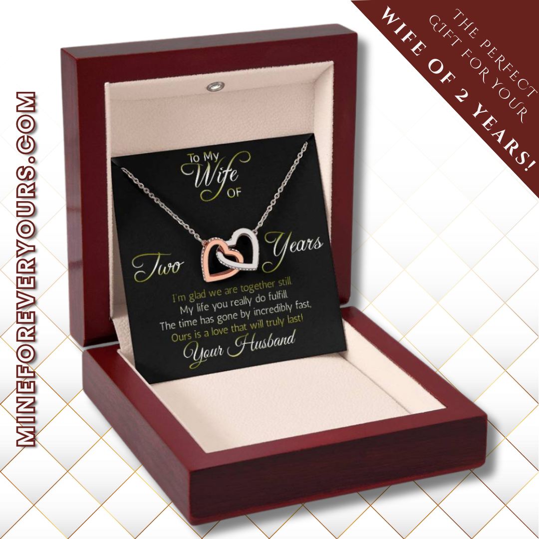 Perfect Gift for Wife of 2 years: Love that will truly last! (Interlocking hearts variation)