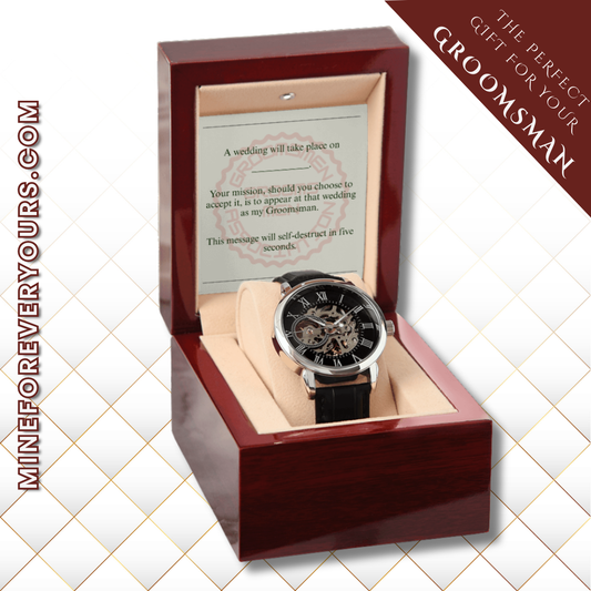 Groomsman gift spy themed card Skeleton Watch