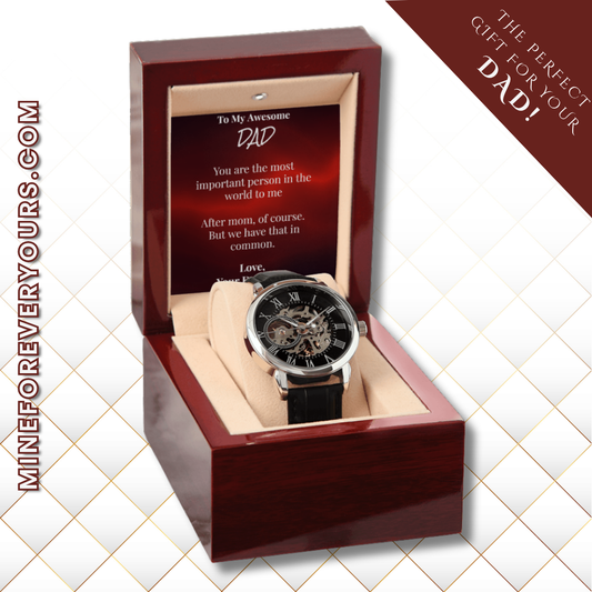 Skeleton Watch for Dad with Sarcastic Card from Daughter